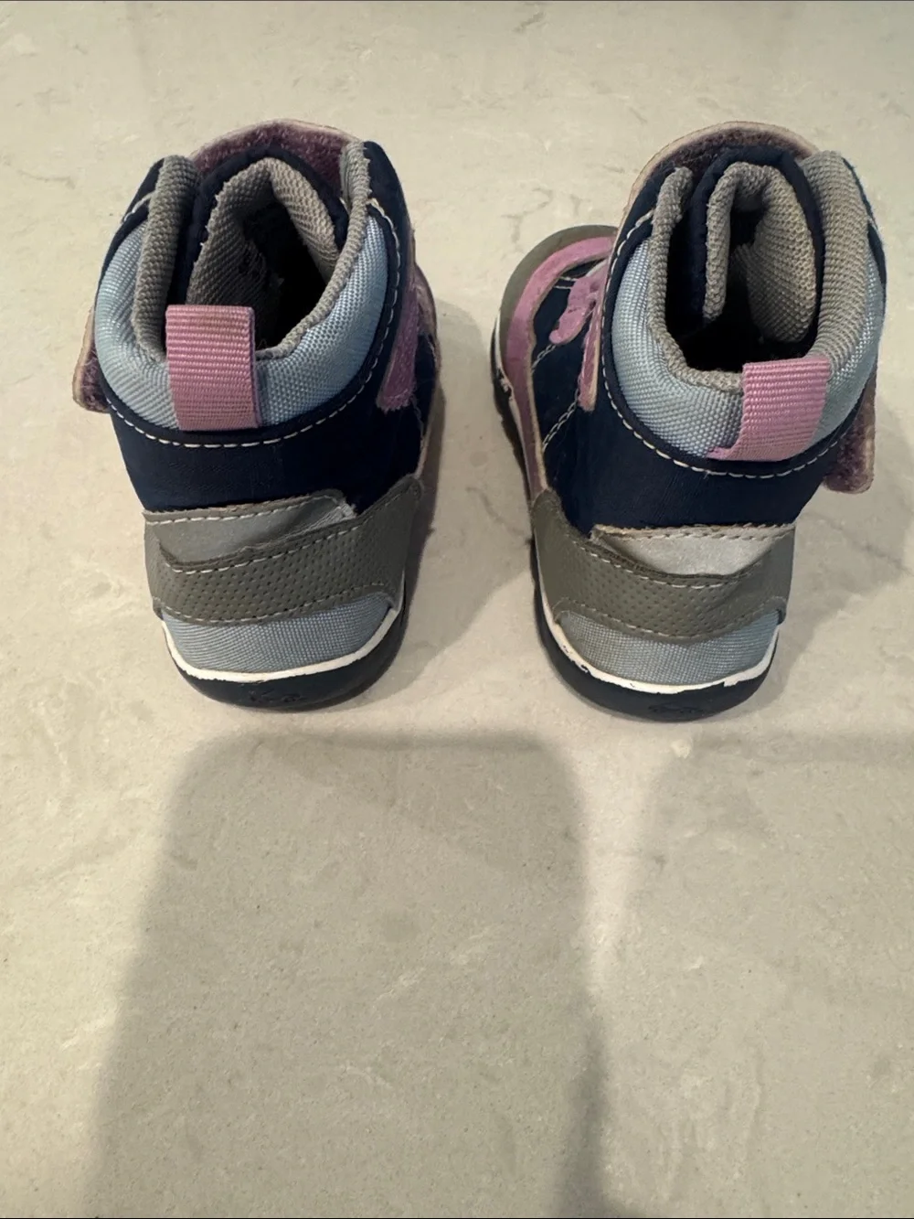 See Kai Run Sam Kids Dark Navy and Pink Waterproof Outdoor Boots Size 8
